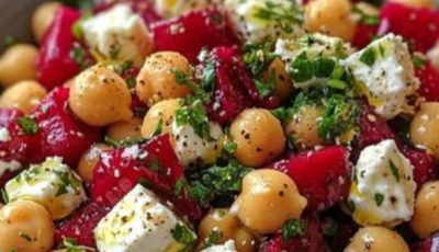 Feta Salad with Lemon-Garlic Vinaigrette