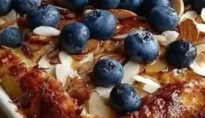 High Protein Triple Berry Breakfast Bake