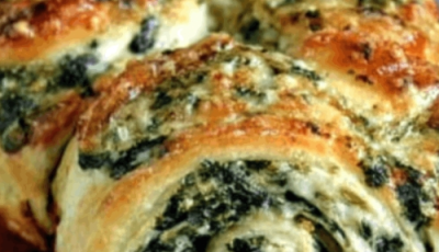 Vegan Spinach Artichoke Crescent Roll Bake