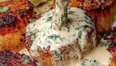 Sizzling Scallops with Zesty Lime Cilantro Sauce